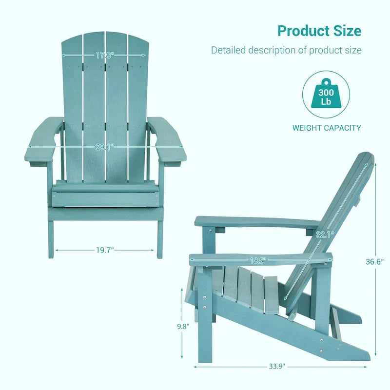 Bonosuki Sedie Adirondack da Esterno in Legno Resistente alle Intemperie - Set da 4