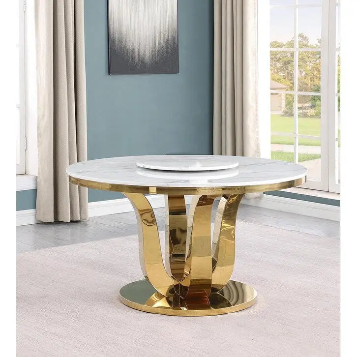 Best Quality Furniture D325-SC324-7 Set da pranzo rotondo da 5 pezzi