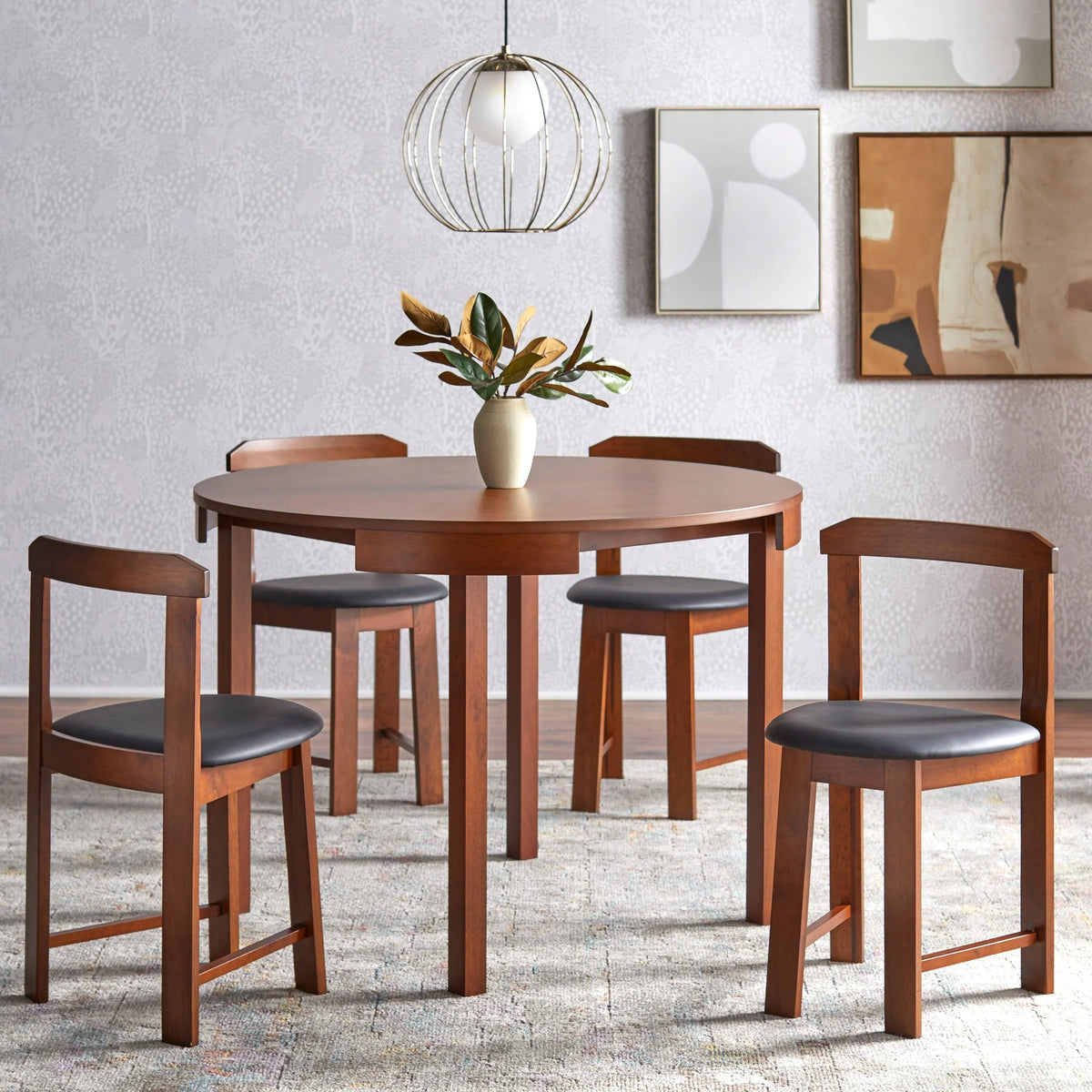 Set da pranzo rotondo compatto Harrisburg Tobey da 5 pezzi