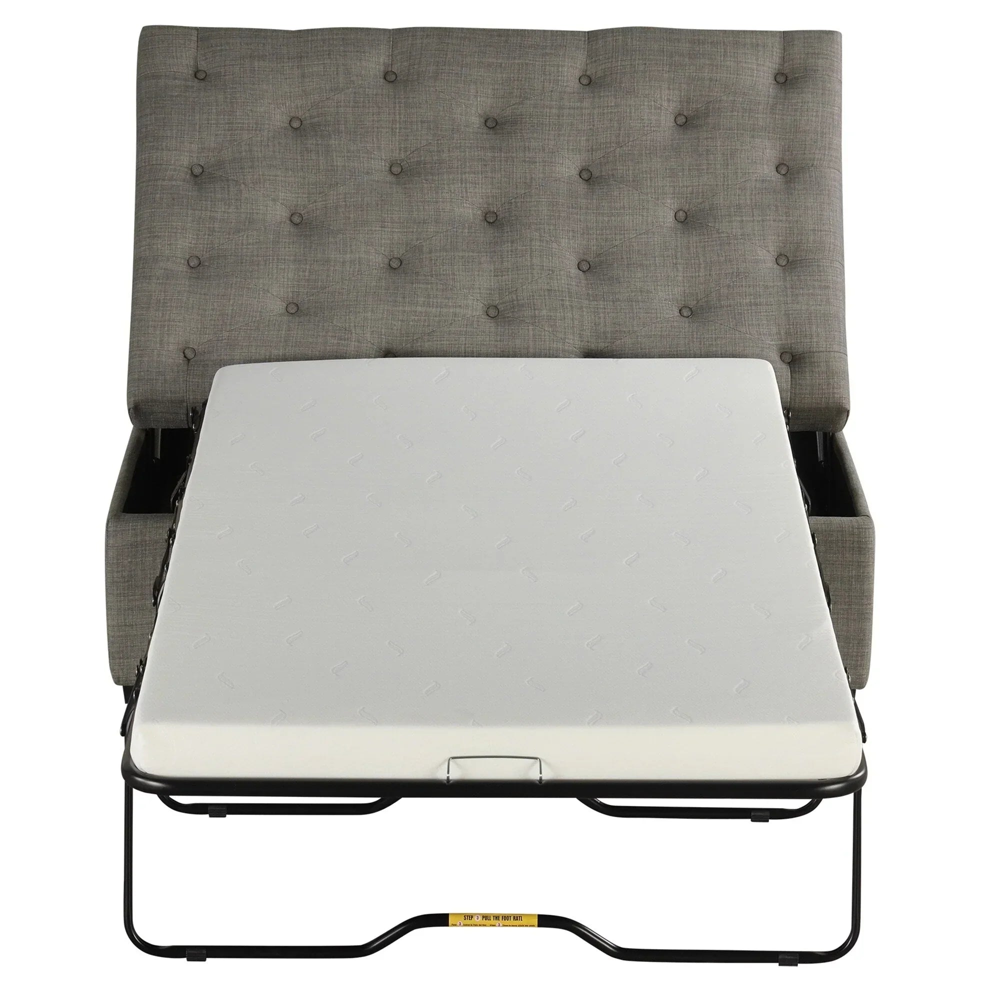 Divano Letto Pieghevole, Pouf da 49.6 con Divano Letto Pieghevole, Pouf Convertibile con Materasso Memory e Design Trapuntato