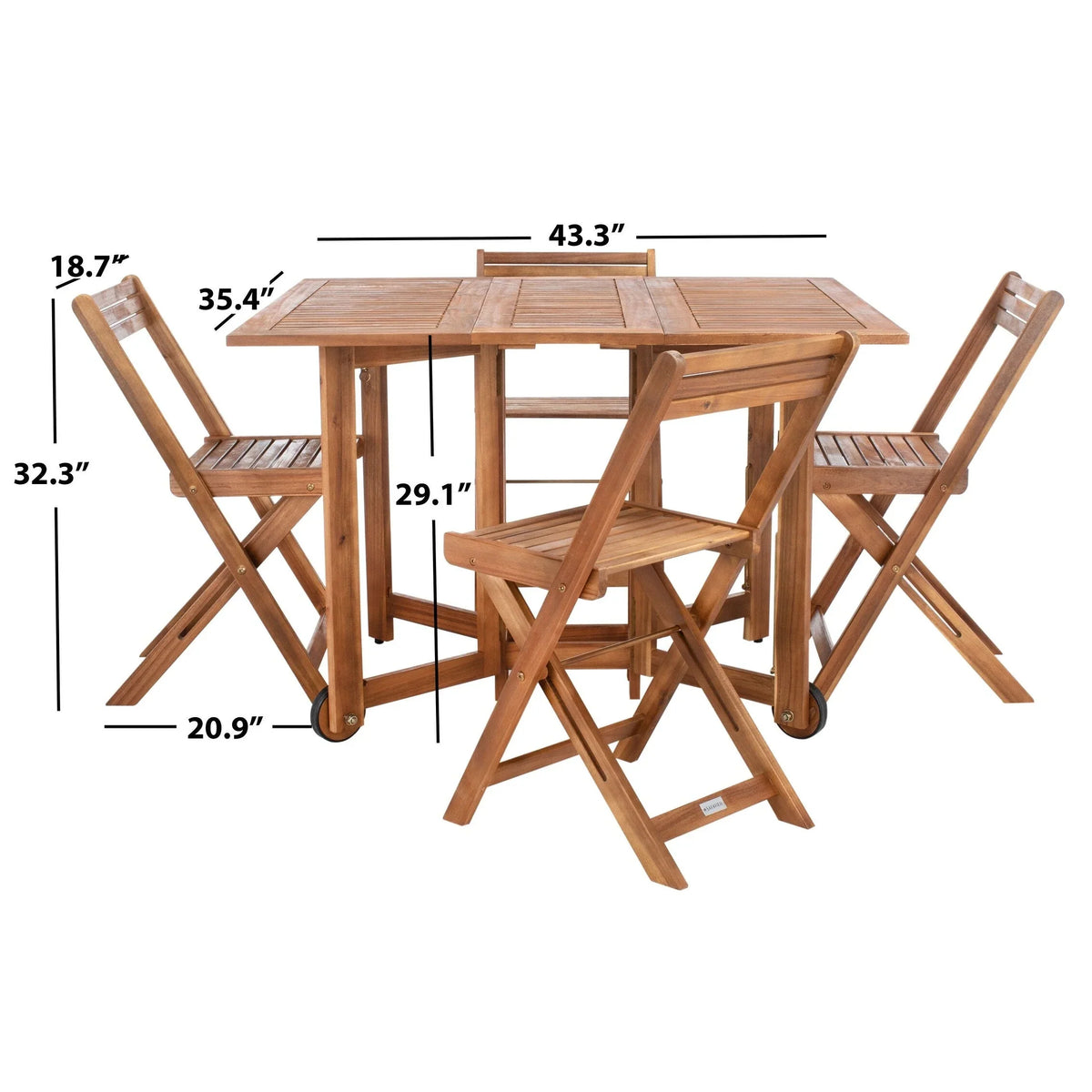 SAFAVIEH Brandy Set da pranzo da esterno 5 pezzi - 43Wx35Dx29H