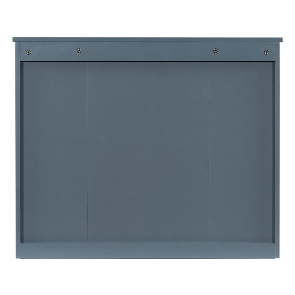 Mobile Bagno Moderno da 90cm con Lavabo Integrato e Specchiera, 2 Ante e 2 Cassetti