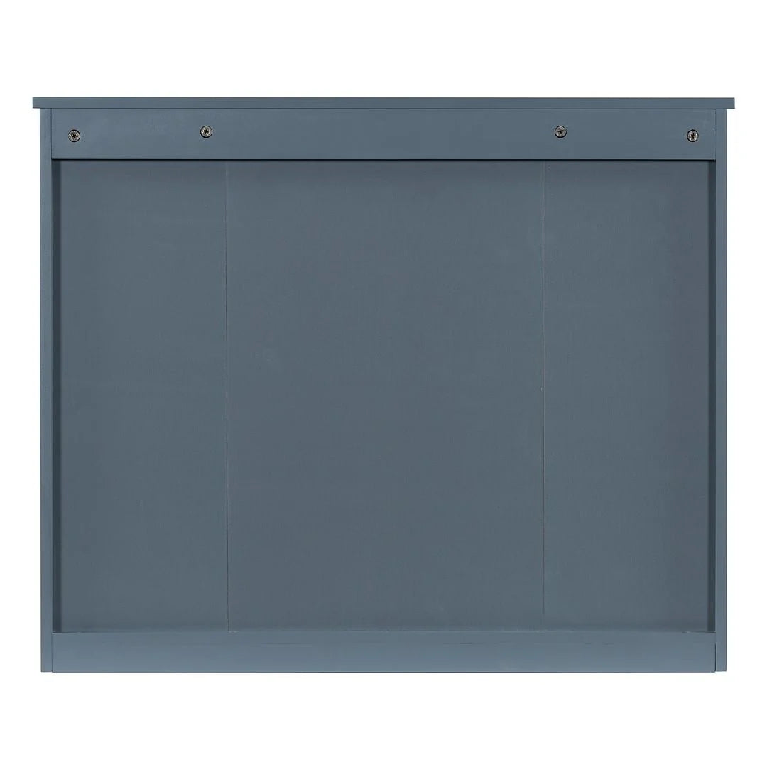 Mobile Bagno Moderno da 90cm con Lavabo Integrato e Specchiera, 2 Ante e 2 Cassetti