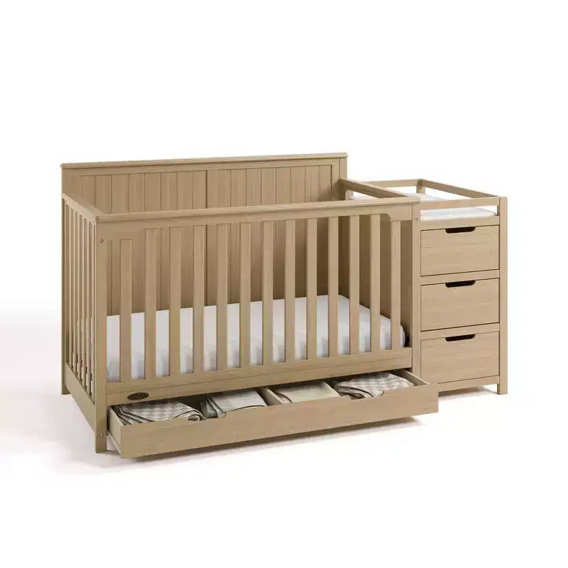 Culla e Fasciatoio Convertibili 5-in-1 con Cassetto