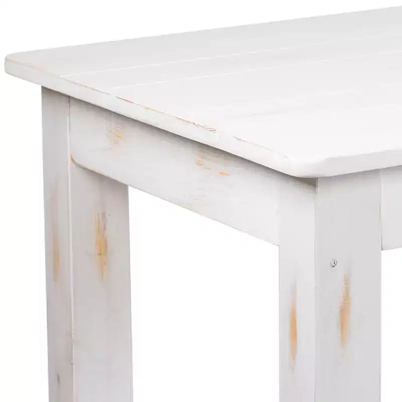 Flash Furniture Tavolo da Pranzo Rettangolare Rustico in Pino Massiccio 46 x 30