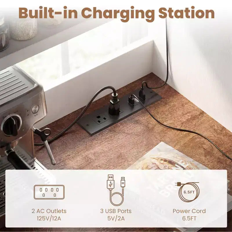 Mobile dispensa da cucina Besiost con spazio per mini frigo, mobile bar con ripiano contenitore