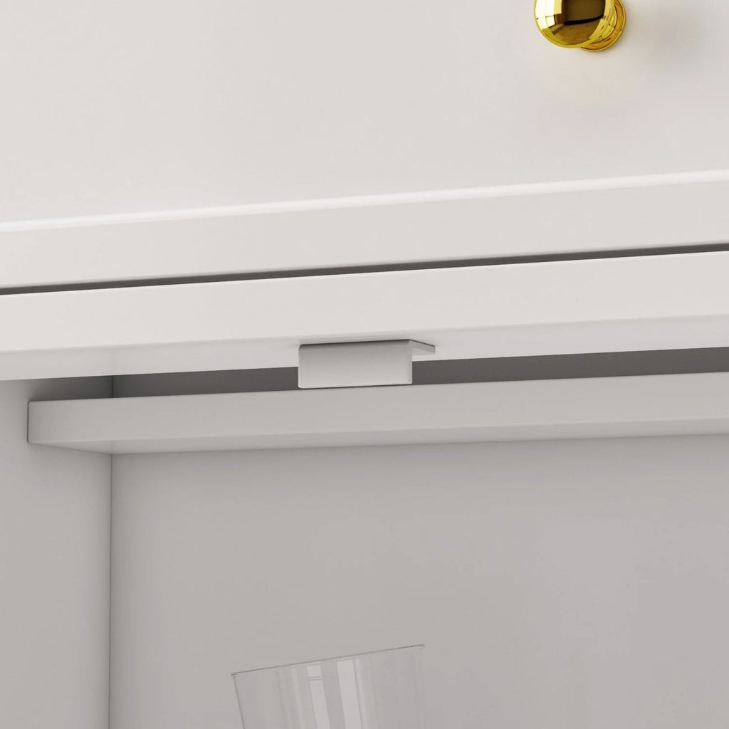 59.1'' Credenza Buffet Bianco Laccato Moderno Metà Secolo Contemporaneo