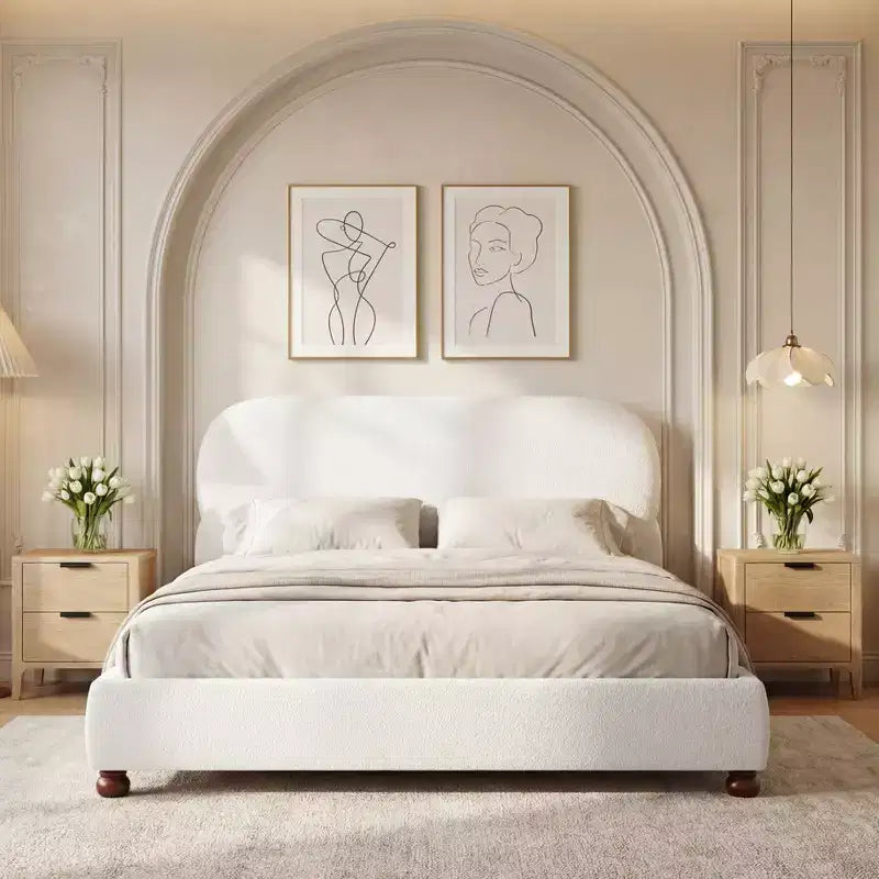 Christopher Knight Home Matteo, letto imbottito moderno in gomma boucle