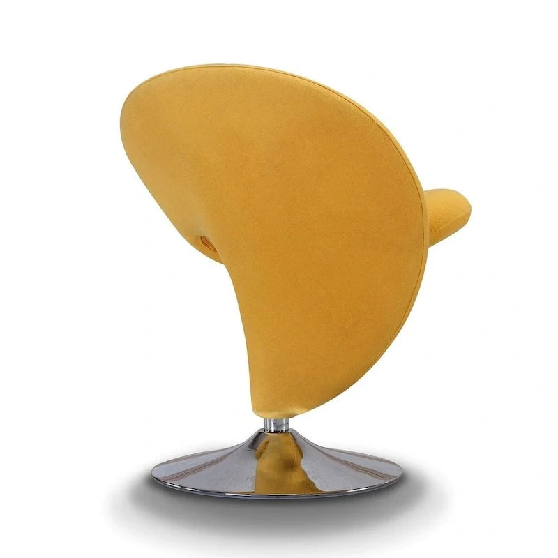 Poltrona girevole accent Curl Chrome di Manhattan Comfort in misto lana (Set di 2)