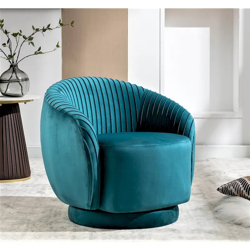 Poltroncina girevole Milvo Small in velluto