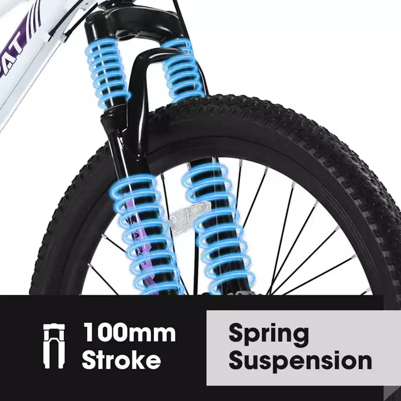 Okak Bici da montagna 24/26 pollici con 21 velocità e freni a doppio disco, bicicletta per bambini con sospensione anteriore da 100 mm, Dirt Bike per adolescenti e donne