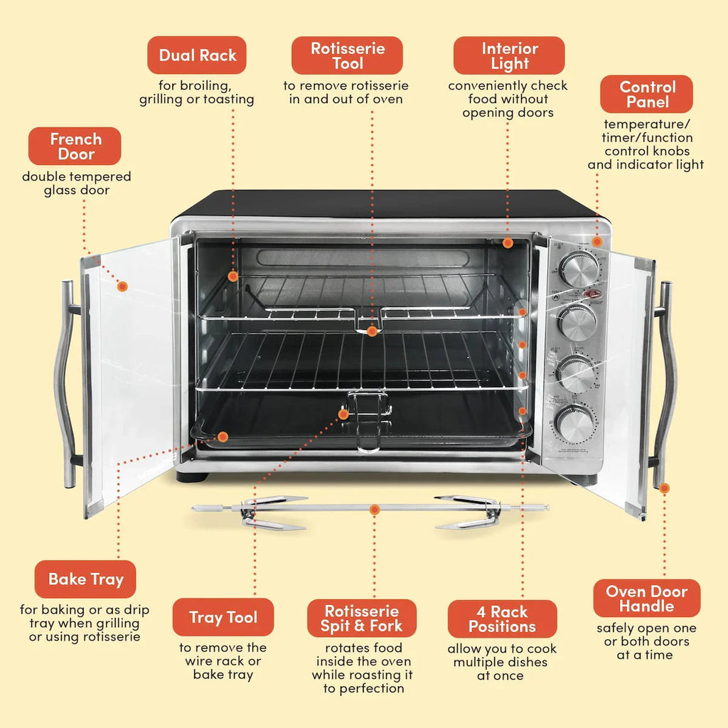 Forno doppio Elite Platinum con girarrosto e convezione