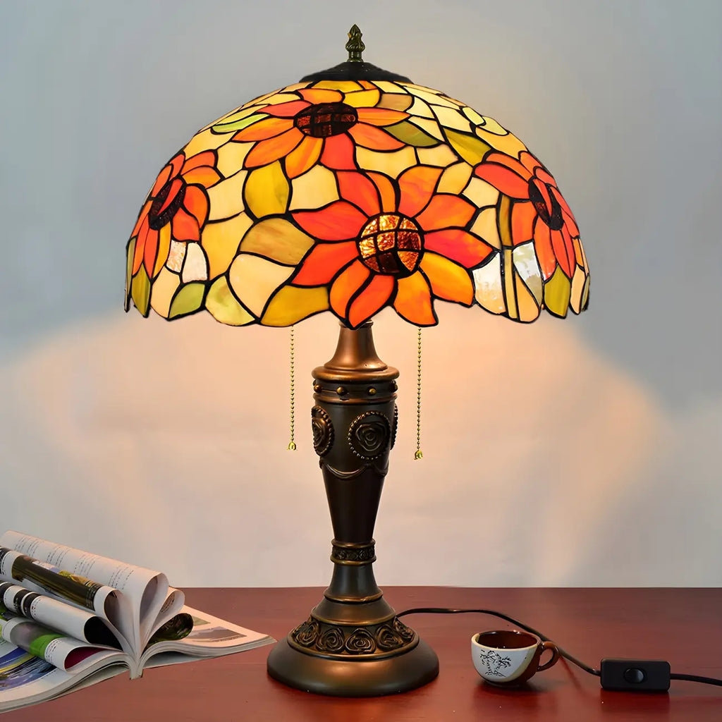 Lampada da tavolo HomeyFad a 2 luci, vintage, con cupola in vetro inossidabile