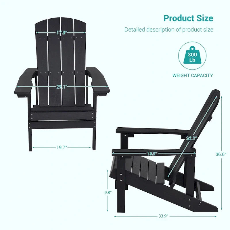 Bonosuki Sedie Adirondack da Esterno in Legno Resistente alle Intemperie - Set da 4