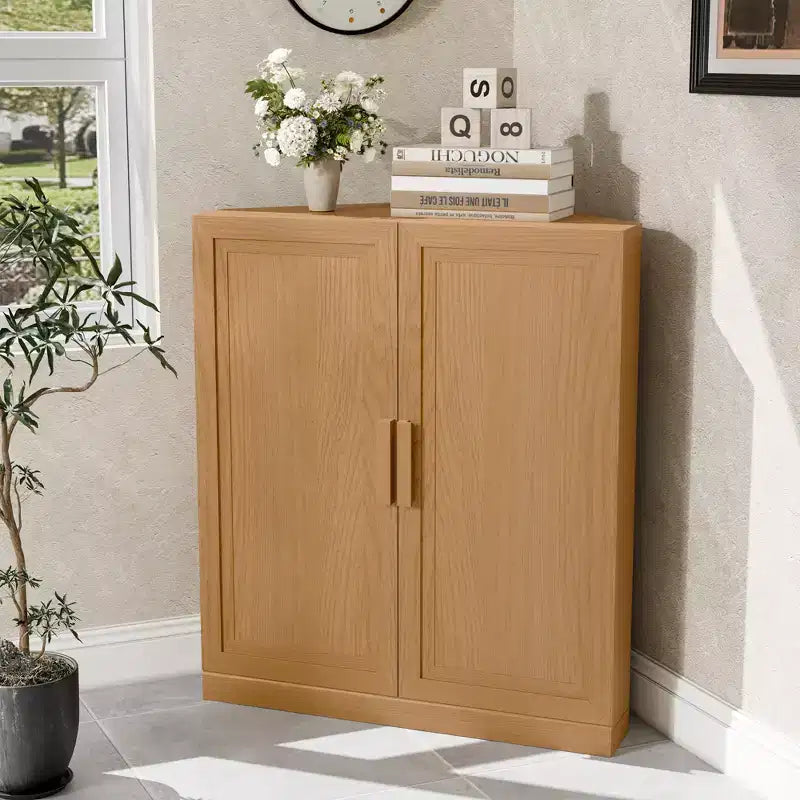 Mobile ad Angolo Dovelina con Ripiani Regolabili Credenza Buffet Vetrinetta Vino Mobile da Cucina e Sala da Pranzo con Ante in Legno - 31H x 31W, 36H x 31W