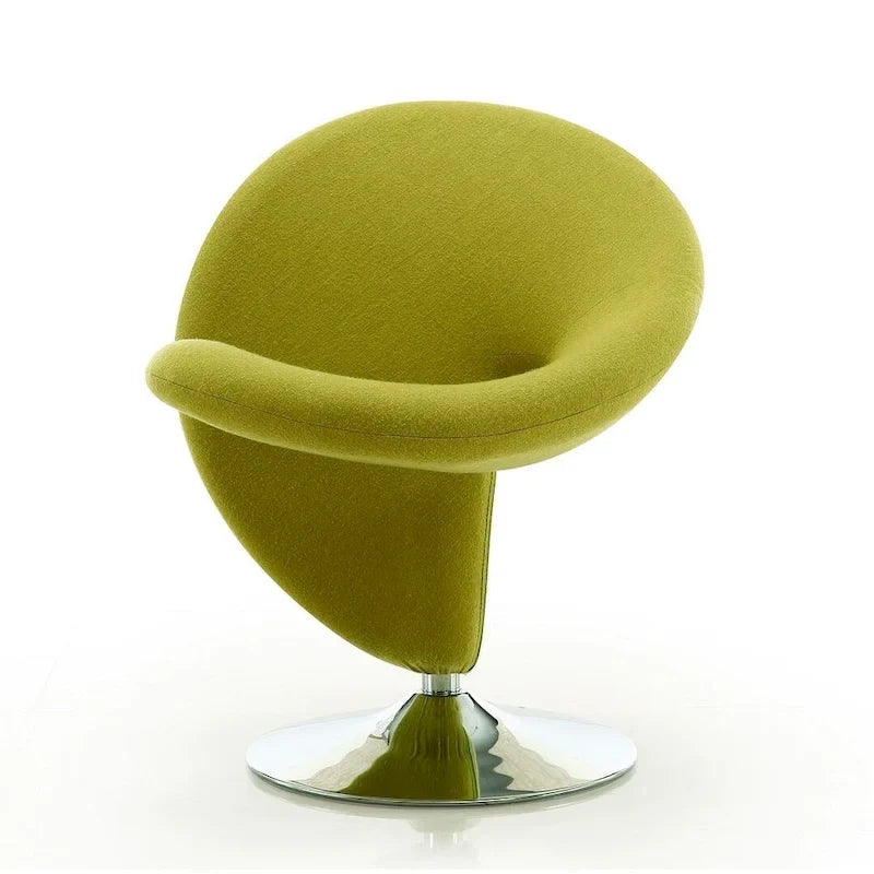Poltrona girevole accent Curl Chrome di Manhattan Comfort in misto lana (Set di 2)