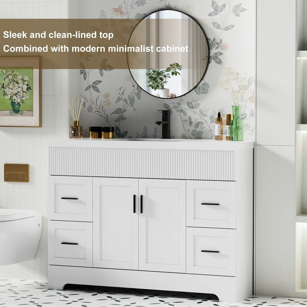 Mobile bagno 30/36/48 Wavy Line con lavabo e rubinetto