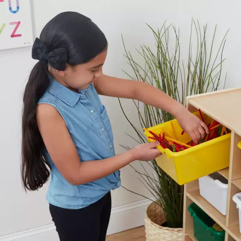 Mobile Cubby con vassoio e 15 contenitori frontali a paletta, 3x4, Arredamento per bambini