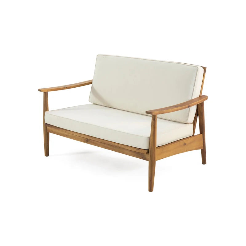 Salotto da esterno a 4 posti in legno di acacia Willowbrook di Christopher Knight Home