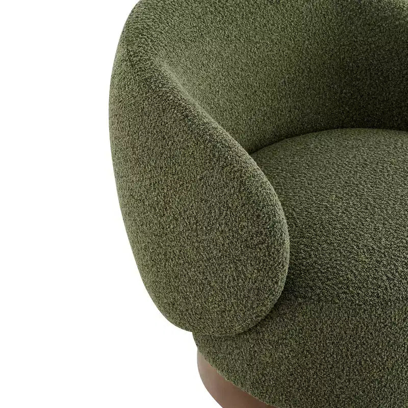 Poltrona a botte girevole imbottita Spruce&Spring con base in legno
