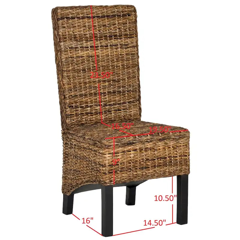 Set di 2 sedie da pranzo in vimini naturale 48L x 56P x 104A cm, stile Boho Coastal