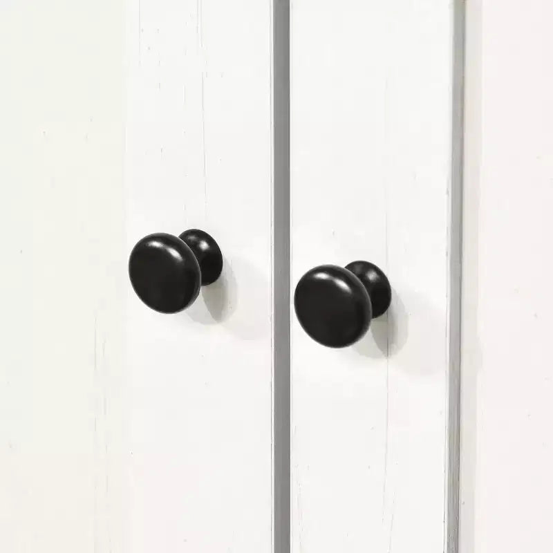 HOMCOM Credenza da Cucina 63,5 cm con Vetrina Superiore, Armadietto Dispensa con 4 Ripiani, Cassetti, Ante in Vetro, Ripiano Aperto per Microonde