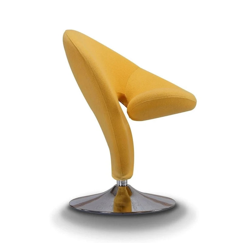 Poltrona girevole accent Curl Chrome di Manhattan Comfort in misto lana (Set di 2)