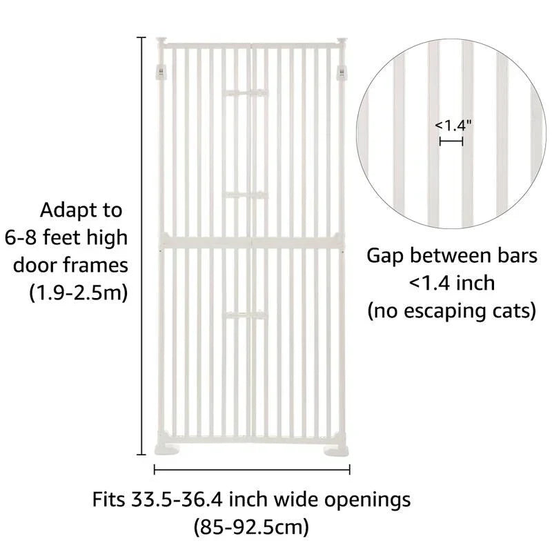unipaws Cancelletto per Gatti Extra Alto 74 pollici con serrature per porte