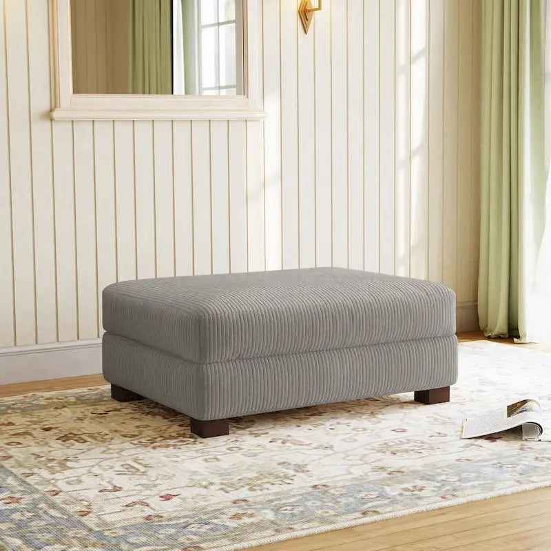 Pouf poggiapiedi oversize in velluto a coste moderno