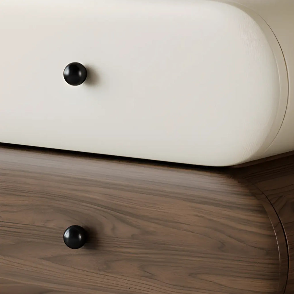 Comodino moderno bicolore con cassetti contenitori