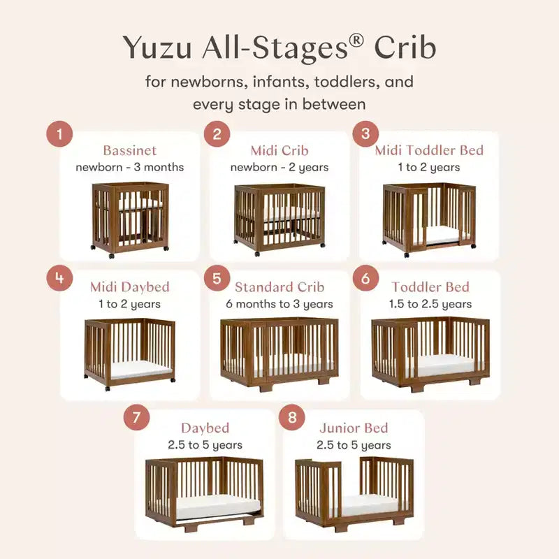 Culla convertibile Babyletto Yuzu 8-in-1 con kit di conversione per tutte le fasi