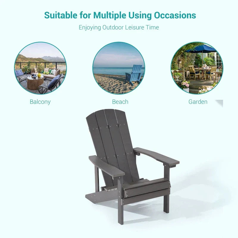 Bonosuki Sedie Adirondack da Esterno in Legno Resistente alle Intemperie - Set da 4