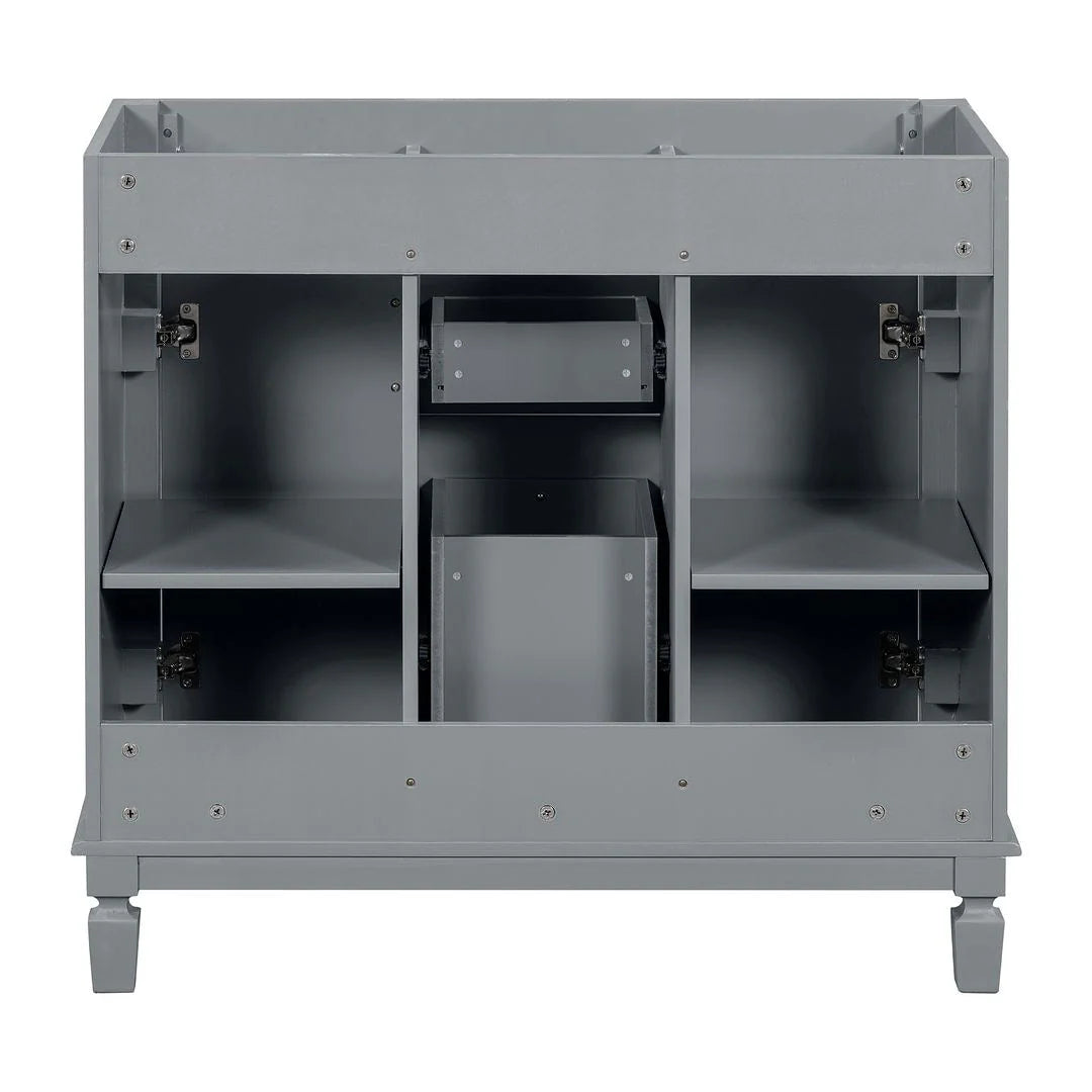 Mobile Bagno Moderno da 90cm con Lavabo Integrato e Specchiera, 2 Ante e 2 Cassetti
