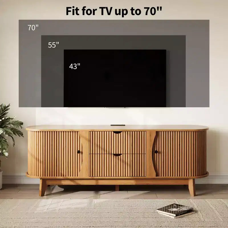 Mobile TV di metà secolo nero/marrone con 2 cassetti, per 1 camera
