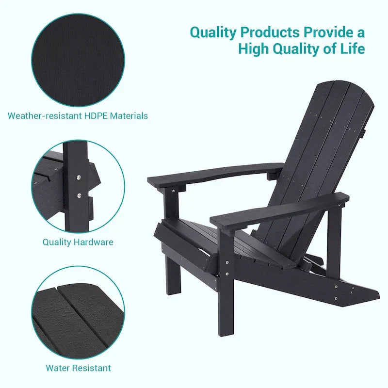 Bonosuki Sedie Adirondack da Esterno in Legno Resistente alle Intemperie - Set da 4