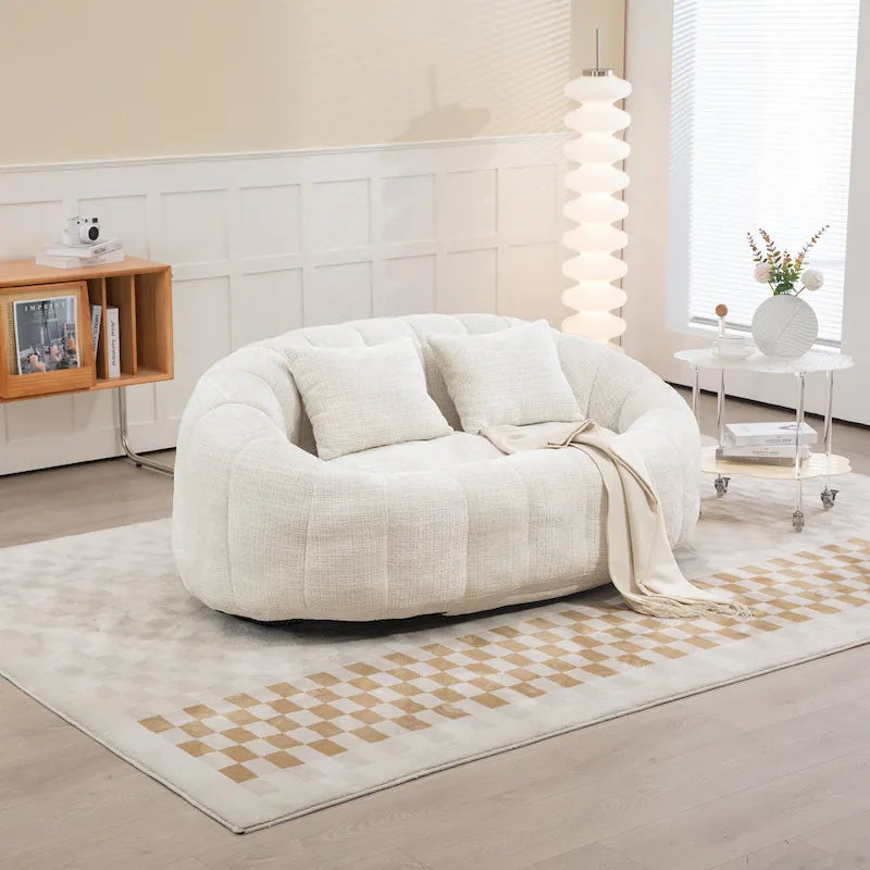 GDFStudio - Divano Pigro a 2 Posti Laurel Chenille con Schiuma ad Alta Densità e Comfort Extra Large