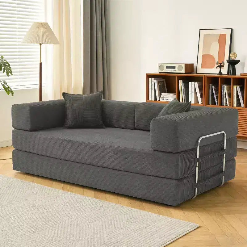 Dyonery 78Divano Letto Pieghevole Convertibile in Corduroy King Size Divano Letto a Pavimento Combinazione 4-in-1 Divano Modulare Componibile Divano Comodo Pieghevole.