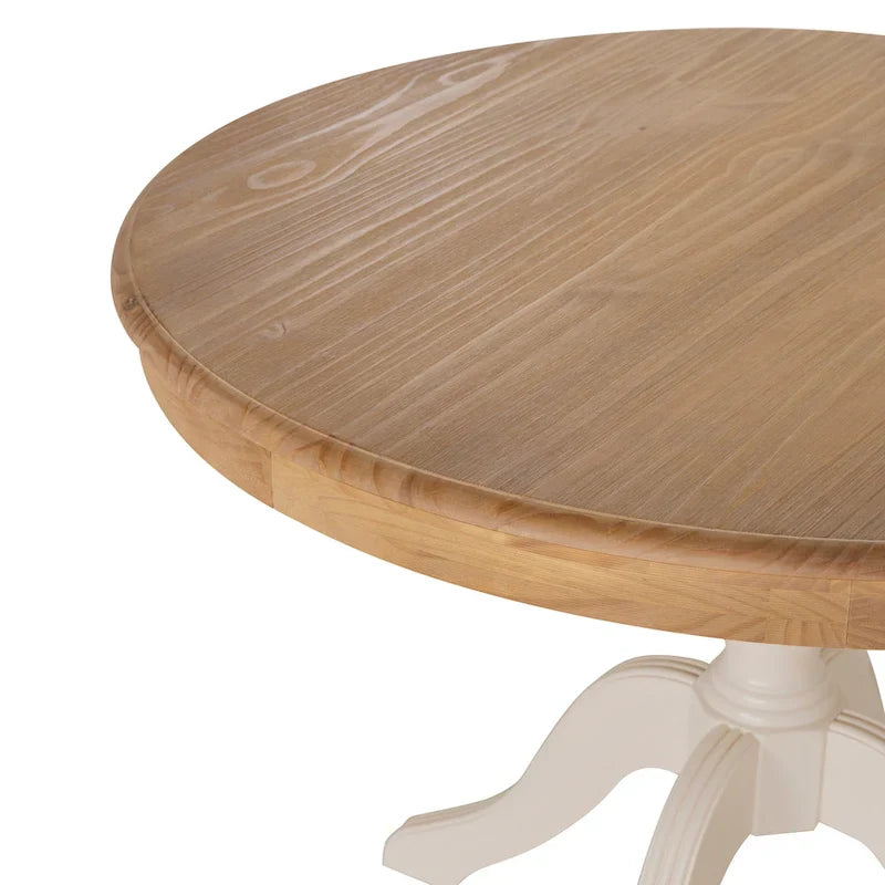 Table ronde à pied central en bois massif