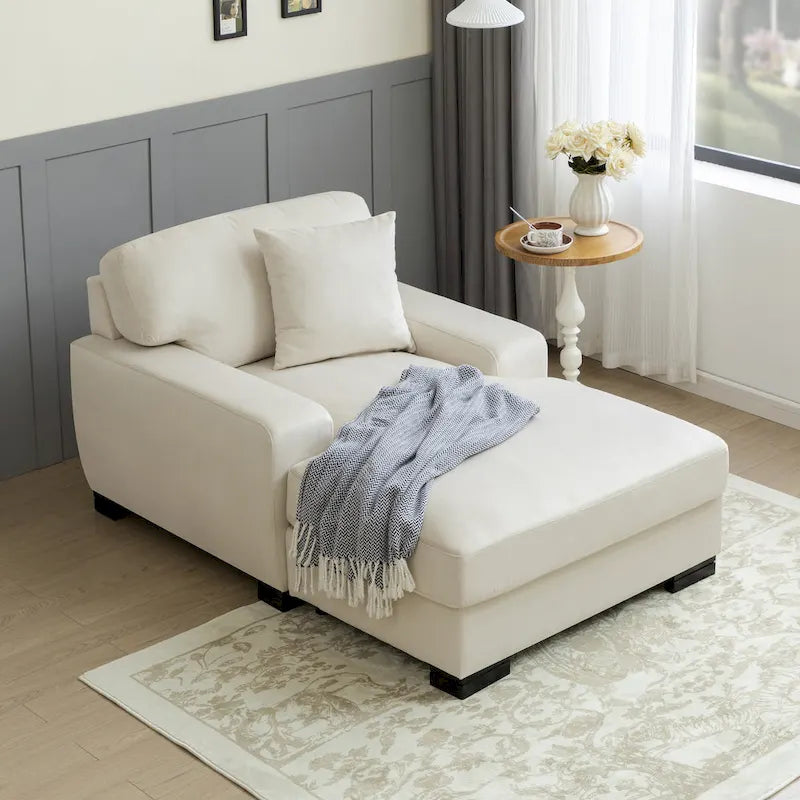 Divano letto chaise longue oversize moderno metà secolo con cuscino