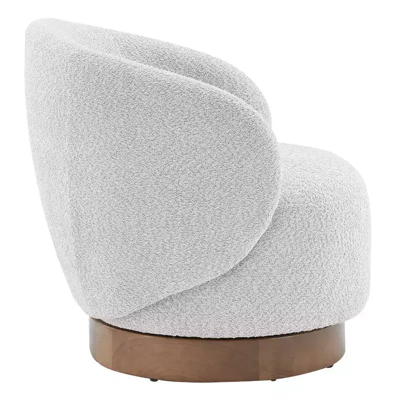 Poltrona a botte girevole imbottita Spruce&Spring con base in legno