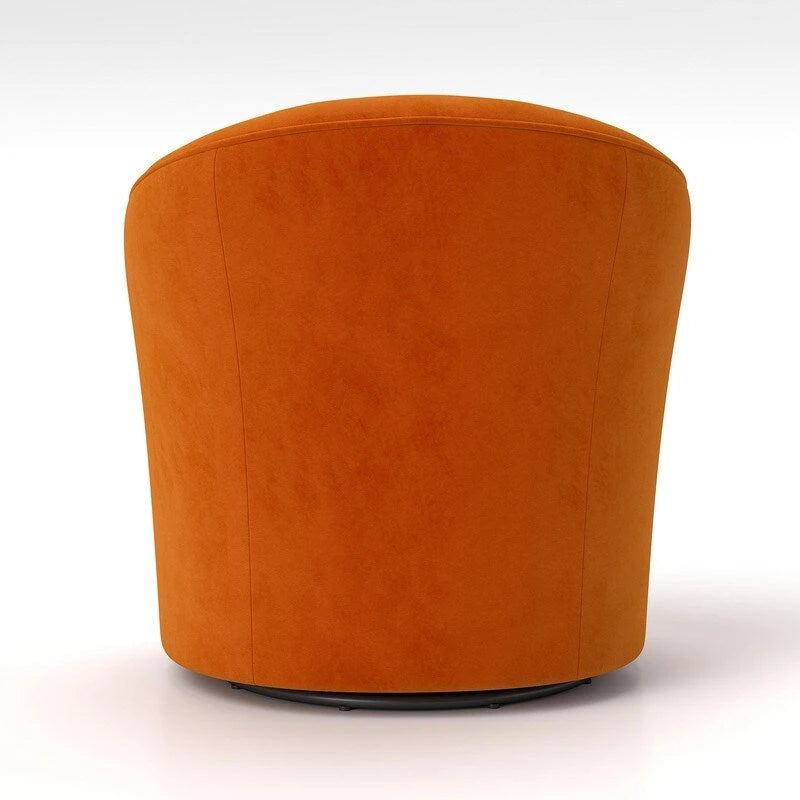 Fauteuil baril pivotant à 360 degrés SEYNAR moderne en velours avec dossier capitonné, lot de 2