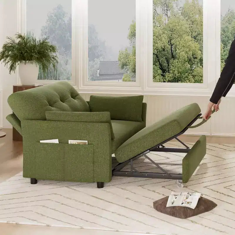 Dyonery Divano Letto Convertibile 3-in-1, Divano Letto Estraibile con Tasca Laterale e Schienale Regolabile, Montaggio Senza Attrezzi, Divanetto Pieghevole
