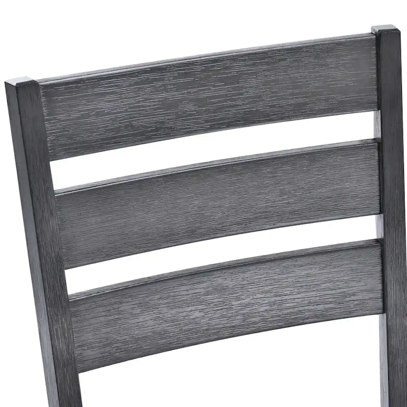 Sedie da pranzo in legno con schienale a doghe, set da 4