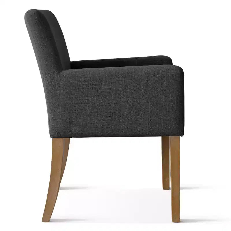 Set di 6 sedie da pranzo imbottite con braccioli, poltrone moderne in lino con gambe in legno, sedie occasionali per sala da pranzo, soggiorno - Panipeachy