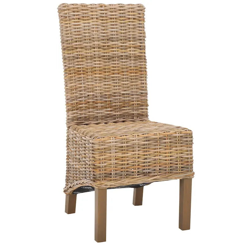 Set di 2 sedie da pranzo in vimini naturale 48L x 56P x 104A cm, stile Boho Coastal