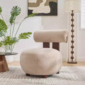 Christopher Knight Home Chariya Poltrona Accent Moderna in Velluto con Struttura in Legno di Gomma e Schienale Cilindrico