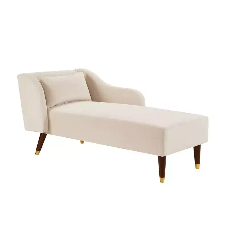 Chaise Longue Moderna in Velluto, Chaise Longue Imbottita con Bracciolo Curvo, Divano Letto per Camera da Letto, Ufficio, Soggiorno