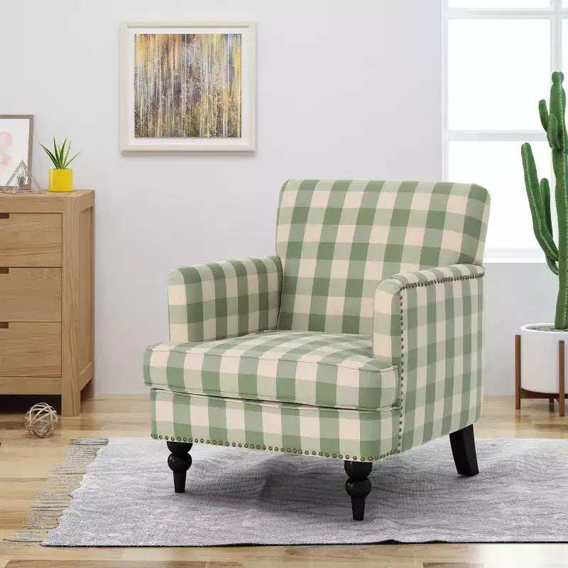 Fauteuil club contemporain Harrison Christopher Knight Home en tissu avec garniture cloutée