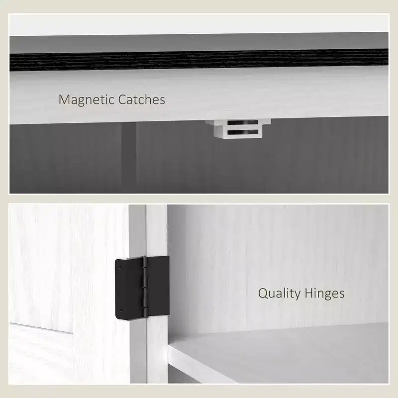 HOMCOM Credenza a 2 Ante da Cucina, Mobile Dispensa Alto con 2 Ante Scorrevole, Ripiani Regolabili e Cassetto