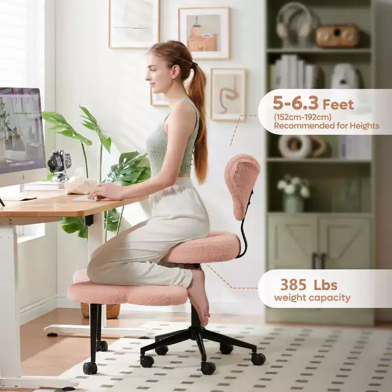 Pinmoco Sedia da ufficio ergonomica Criss Cross, sedia da meditazione regolabile in altezza, girevole a 360°, supporto lombare, sedia da lavoro e da ufficio, sedia ADHD